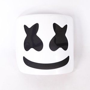 DJ Marshmello Hard Plastic Mask White 10" Face Mesh Eyes Mouth Official Costume